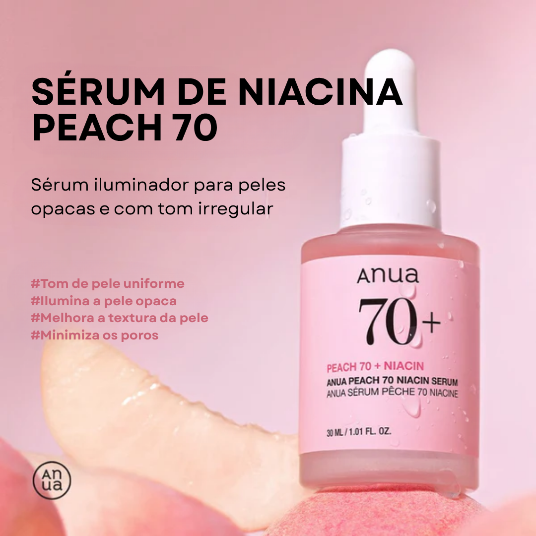 Sérum de Niacinamida com 70% de Extrato de Pêssego